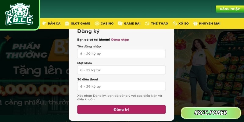 Hoàn tất việc tạo tài khoản bằng xác nhận