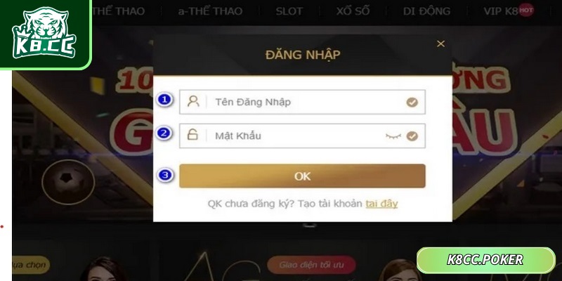 Đăng nhập K8CC qua ứng dụng tiện lợi và siêu tốc
